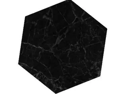 gold polygon coffee table with black marble top Low-poly 3D model