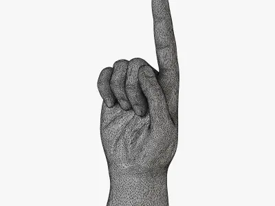 Gold figurine hand 3D model