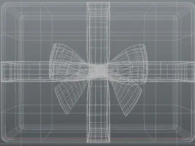 Ribbon gift box with 3D model