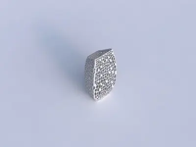 Vase bent rectangle with dense organic lattice 2 3D print model