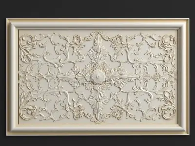 Rosette 4 ornate wall panel 3D model