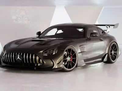 Car Lighting Scene 3D Blender File Low-poly 3D model