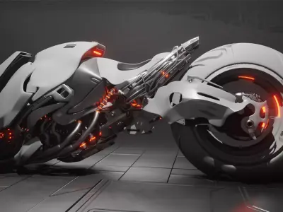 SCI-FI POWERBIKE Low-poly 3D model