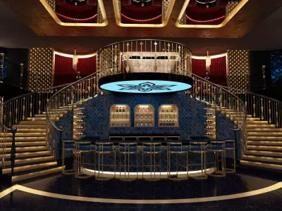 Luxury nightclub bar interior design 3D model