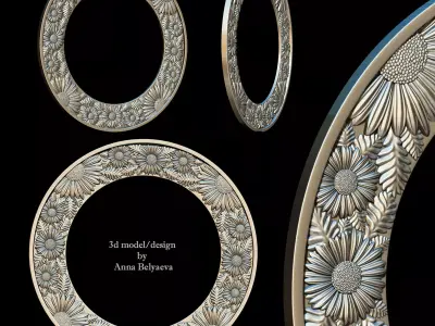 Chamomile flower frame  3D print model 3D print model