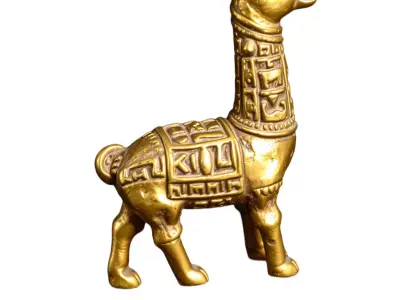 Golden Llama Sculpture model pack Low-poly 3D model