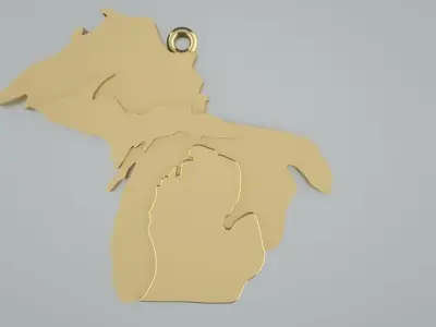Michigan Pendant Gold Silver Platinum Luxury Jewelry 3D print model