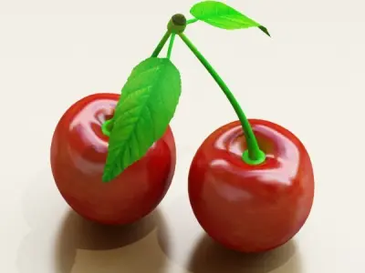 Photorealistic Cherries High Res 3D model