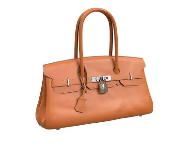 Hermes Birkin Bag 42 Orange Low-poly 3D model