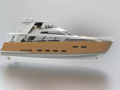 luxury Yacht  Low-poly 3D model