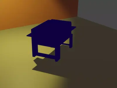 Beautifull Glass Design Big Table Low-poly 3D model