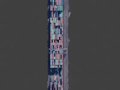 low poly containers exported from google maps 3d data Free 3D model