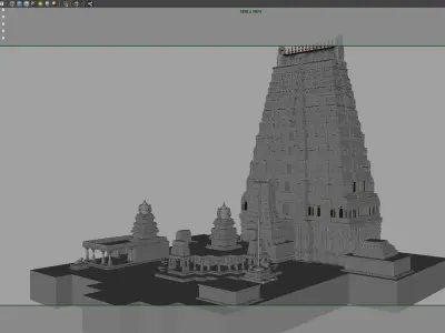 hindu india old temple 3d model 3D model