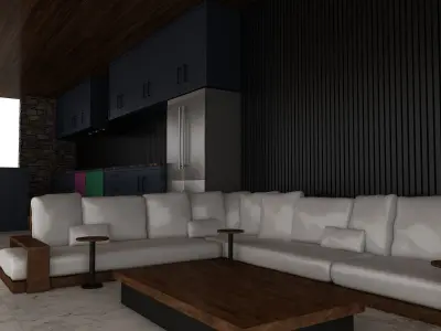 modern garden gazebo 02 Low-poly 3D model