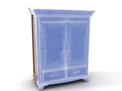 Ornate Wooden Wardrobe model pack Low-poly 3D model