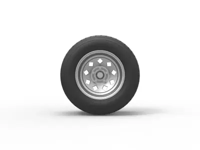 Wheel of Vintage Dirt race car V3 Scale 1 to 25 3D print model
