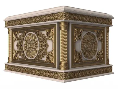 Chest 04 White Low-poly 3D model