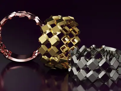 2line rhombus Ring  Free 3D print model