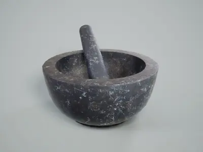 Mortar and Pestle Set PBR Game Ready Low-poly 3D model