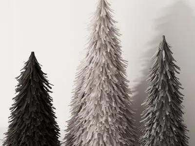 238 happy new year 02 modern christmas trees 02 3D model