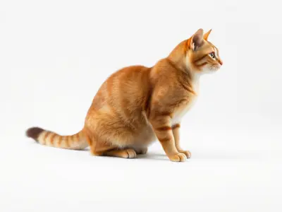 Realistic Ginger Cat Animation model pack Low-poly 3D model