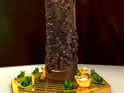 Chinese Gold Ingot 3D model