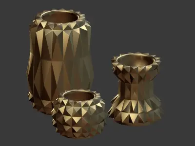 Modern Decor Vase Set - Ombre 3D model
