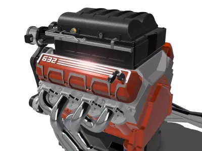 MAGNUSON SUPERCHARGED CHEV ZZ632 ENGINE COMPLETE 3D print model