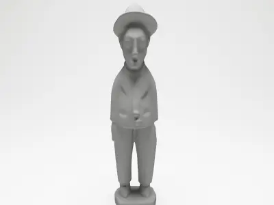 Blue Man an African wood sculpture 3d scan 3D model