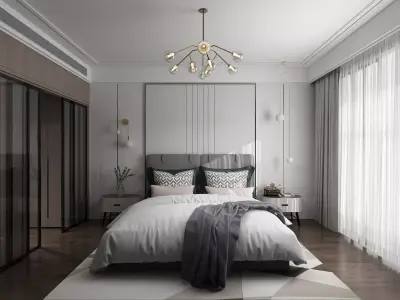 bedroom interior 3D model 25