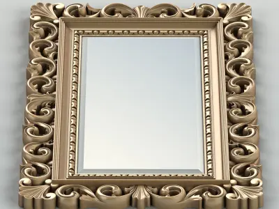 Rectangle mirror frame 010 3D model