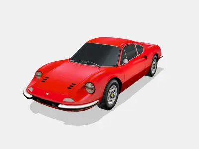 Ferrari Dino 246 GT 1969 Low-poly 3D model