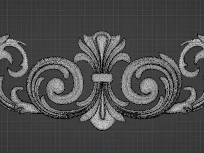 Flower Decor for wood carving 3D print model 2