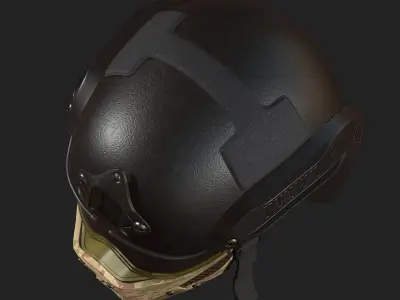 Helmet mask millitary combat soldier armor  Low-poly 3D model