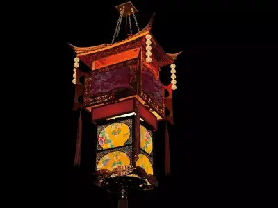 Chinese palace lantern  Low-poly 3D model