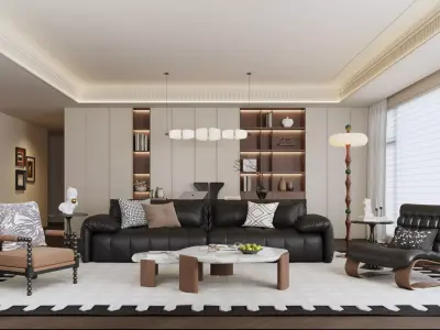 French style living room 3D model