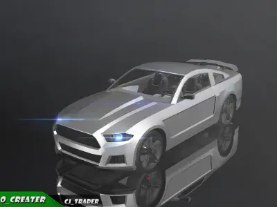 Low-Poly Car Racing  Concept Lowpoly 3D Model Low-poly 3D model