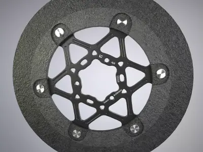 Carbon Disc brake rotors Low-poly 3D model