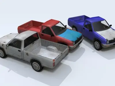 Pick up truck  Low-poly 3D model