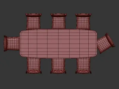 Adria Dining Table 3D model