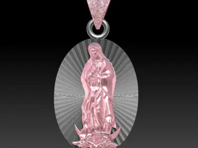 JEWELRY PENDANT VIRGEN DE GUADALUPE 3D print model