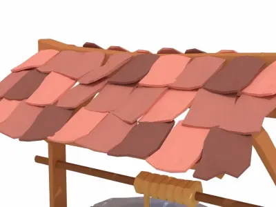 Wishing Well - Stone Well - Vintage Well Low-poly 3D model Free low-poly 3D model