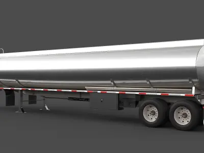 Semitrailer Tank Low-poly 3D model