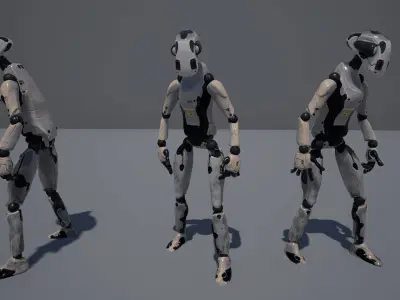WORKER ROBOT Low-poly 3D model