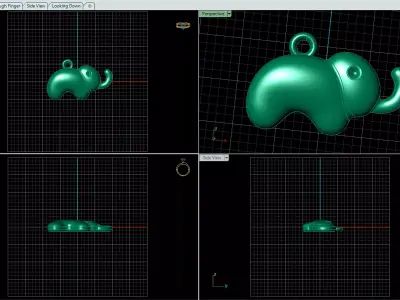 Elephant design pendant 3D model