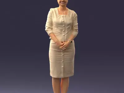 000353 Woman in Beige Dress 3dp 3D print model