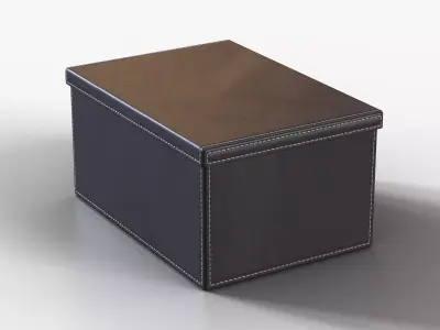 Box Storage Leather Small Low-poly 3D model