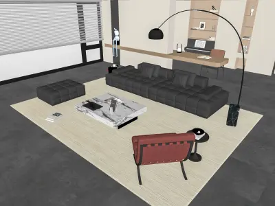 Modern Italian sofa combination combination sofa cloud sofa 3D model