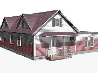 House Low-poly 3D model 11