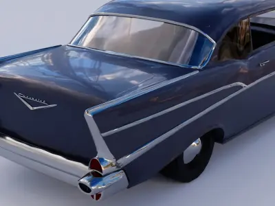 classic car Low-poly 3D model